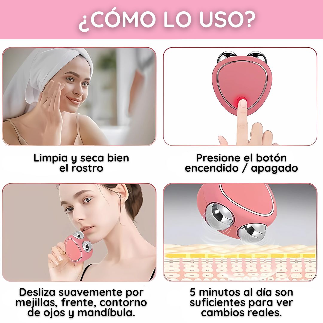 MASAJEADOR FACIAL CON MICROCORRIENTE